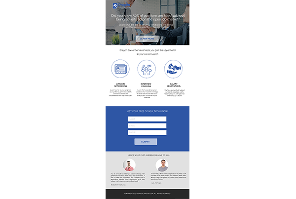 Dragon Careers Landing Page