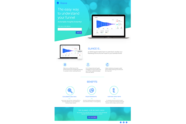 Glance SaaS Landing Page