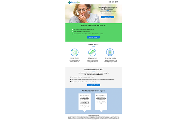 Complete Care Landing Page