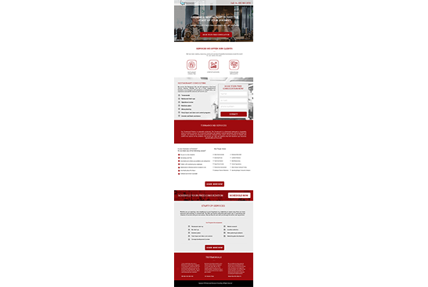 Restaurant Consulting Landing Page