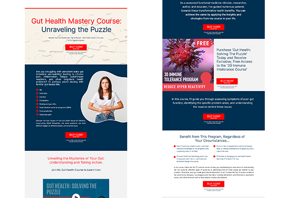 Gut Health Informational Landing Page