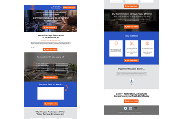 Restoration 911 Landing Page