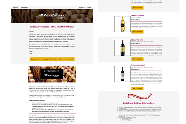 Wine World Reserve Email Template