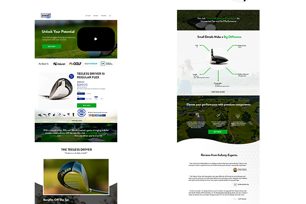 Go Golf 365 Landing page